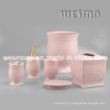 Розовый глиняный фарфоровый набор для ванны (WBC0410A)